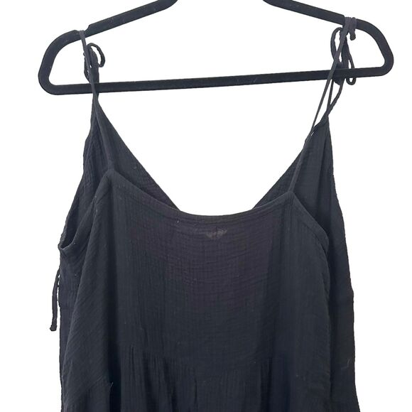 LACAUSA Thea Slip Tank Midi Dress Black Sz Small - Picture 4 of 5